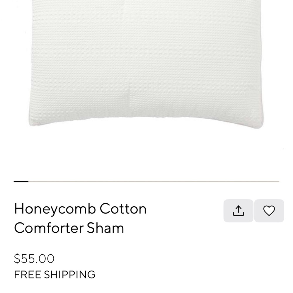 NWT pottery barn waffle weave standard size. Qty 1. Color is white.